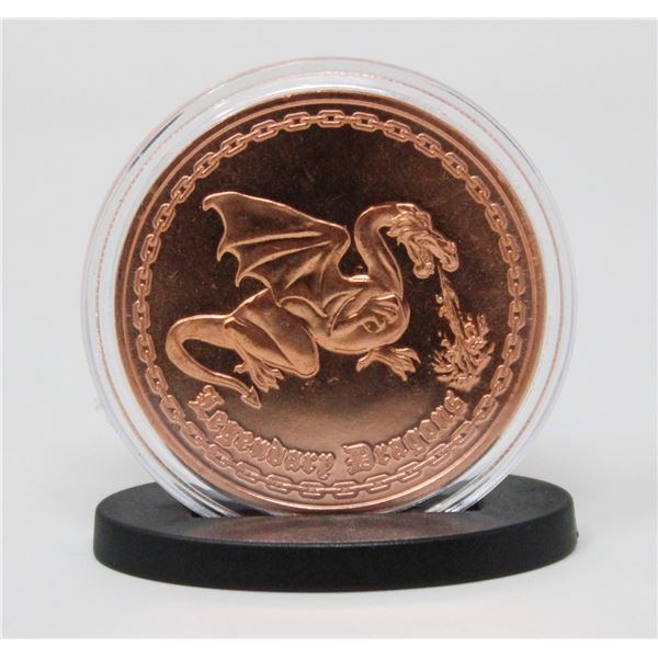 1-OZ DRAGON COPPER ROUND COMES WITH