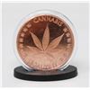 Image 1 : 1-OZ CANNABIS COPPER ROUND COMES WITH