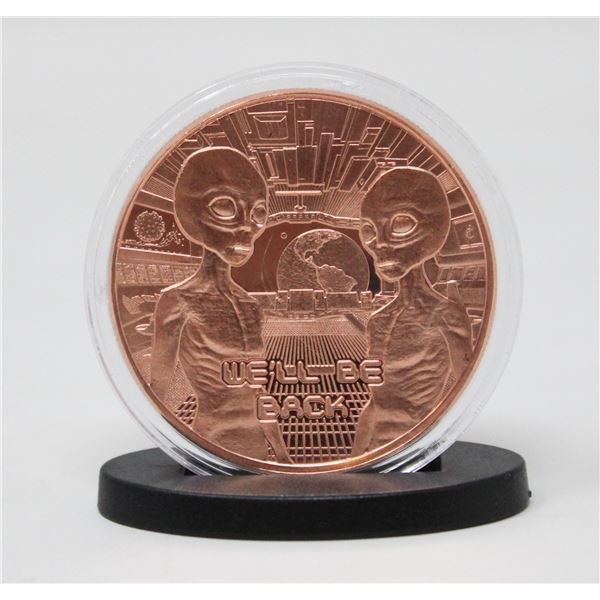 1-OZ ALIENS COPPER ROUND COMES WITH