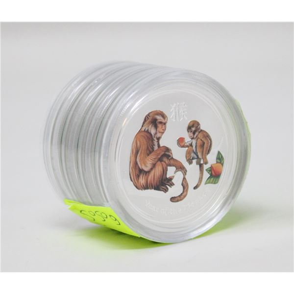 FOUR 2016 1/2-OZ PERTH MINT LUNAR SERIES COLORIZED