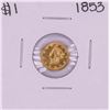 Image 1 : 1853 $1 Liberty Head Gold Dollar Coin