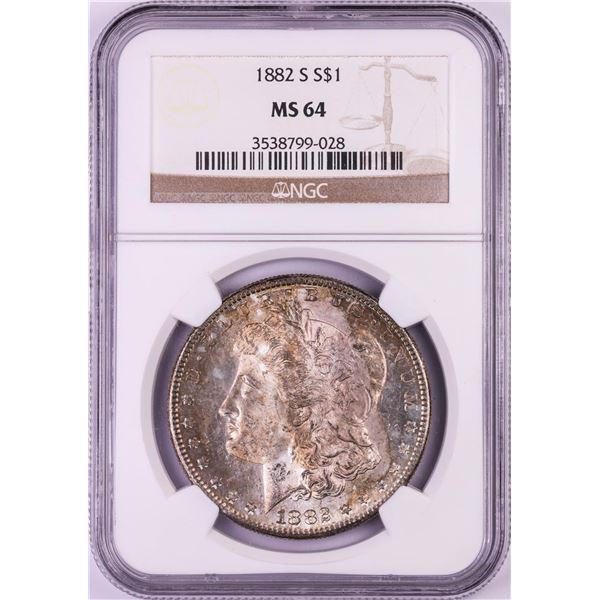 1882-S $1 Morgan Silver Dollar Coin NGC MS64