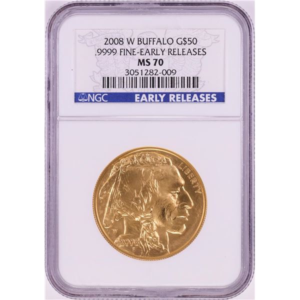 2008-W $50 American Buffalo Gold Coin NGC MS70 Early Releases