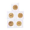Image 2 : Lot of (5) Sealed 1999 Canadian $5 Maple Leaf Gold Coins