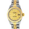 Image 2 : Rolex Ladies Two Tone Steel & Gold Champagne Index Oyster Perpetual Datejust Watch