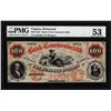 Image 1 : 1861 $100 Bank of the Commonwealth Richmond, VA Obsolete Note PMG About Uncirculated 53