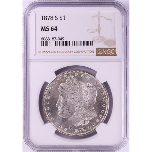 1878-S $1 Morgan Silver Dollar Coin NGC MS64