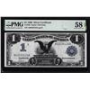 Image 1 : 1899 $1 Black Eagle Silver Certificate Note Fr.230 PMG Choice About Uncirculated 58EPQ