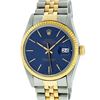 Image 2 : Rolex Men's Two Tone Blue Index Oyster Perpetual Datejust Wristwatch