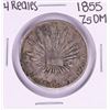 Image 1 : 1855 ZsOM Mexico 4 Reales Silver Coin