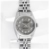 Image 3 : Rolex Ladies Stainless Steel Slate Grey Diamond Datejust Wristwatch With Rolex Box