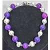 Image 1 : #328-FRESH WATER PEARL & SUGILITE BRACELET 7.5"
