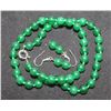 Image 1 : #36- GREEN EMERALD BEAD NECKLACE & EARRINGS