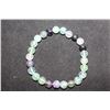 Image 1 : #338-NATURAL FLUORITE BEAD BRACELET 7.5"