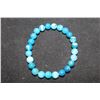 Image 1 : #380-NATURAL BLUE TRIPLE AGATE BEAD BRACELET 7.5"