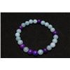 Image 1 : #349-NATURAL LARIMAR & SUGILITE BEAD BRACELET7.5"