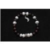 Image 1 : #296- BLOODSTONE & FRESH WATER PEARL BRACELET