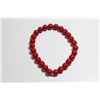 Image 1 : #24-RED CORAL SOUTH SEA  SHELL BEAD BRACELET