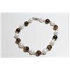 Image 1 : #26-NATURAL TIGER EYE&FRESH WATER PEARL BRACELET