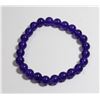 Image 1 : #362-NATURAL AMETHYST BEAD BRACELET 7.5"