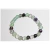 Image 1 : #341-NATURAL FLUORITE BEAD BRACELET 7.5"