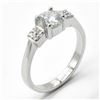 Image 2 : JS52-55 SILVER MOISSANITE (ROUND 7 MM)(1.4CT) RING