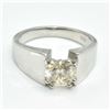 Image 3 : JS52-52 SILVER MOISSANITE (ROUND 8 MM)(2CT) RING