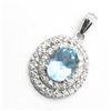 Image 3 : JS52-94 SILVER BLUE TOPAZ CZ(4.1CT) PENDANT