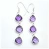 Image 2 : TN2-139 SILVER AMETHYST(17.4CT) EARRINGS