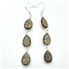 Image 2 : TN2-150 SILVER SMOKEY(19.9CT) EARRINGS