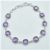 Image 1 : TN2-225 SILVER PINK AMETHYST(12.05CT) BRACELET