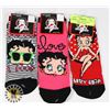 Image 1 : 3 NEW PAIRS OF BETTY BOOP THEME WOMEN'S SOCKS