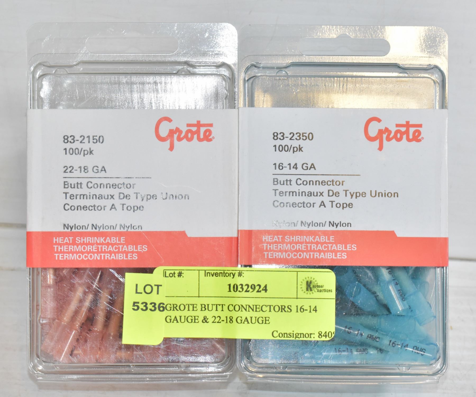 GROTE BUTT CONNECTORS 1614 GAUGE & 2218 GAUGE