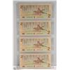 Image 2 : LOT OF 4 SEQUENTIAL 2 DOLLAR BILLS