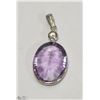 Image 2 : 14K WHITE GOLD AMETHYST AND DIAMOND PENDANT