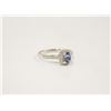 Image 1 : 18 KARAT WHITE GOLD TANZANITE AND DIAMOND RING