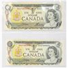 Image 1 : 1973 X 2 IN SEQUENCE CANADA $1 DOLLAR