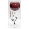 Image 1 : TALL WINE COLOUR ART GLASS DECOR (13 INCHES