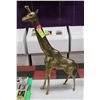 Image 1 : 27" TALL SOLID BRASS GIRAFFE ENGRAVED DETAIL