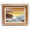 Image 1 : D. MILLIGEN OIL PAINTING - SUNSET SHORE LINE
