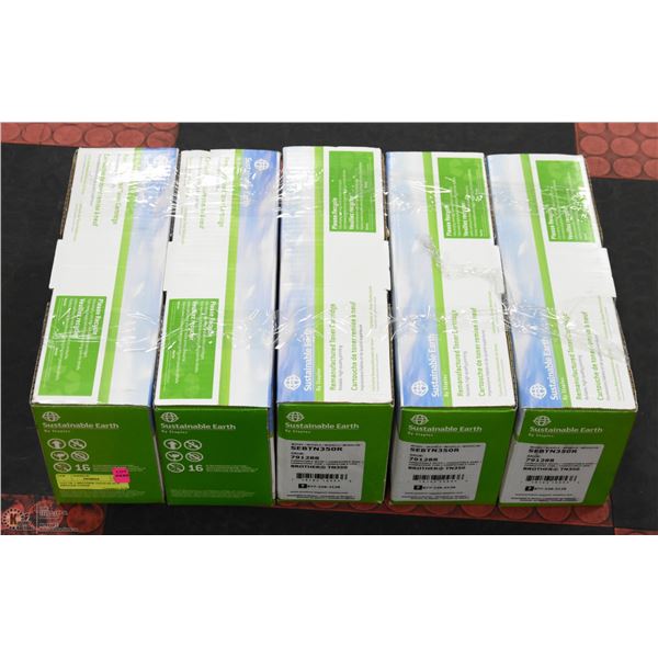 LOT OF 5 BROTHER TN350 BLACK PRINTER TONER