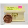 Image 1 : 1 OZ .999 FINE COPPER COIN IN MINI WOODEN BOX