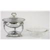 Image 1 : FOOTED CHROME WARMER DISH WITH PYREX INSERT