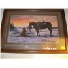 Image 1 : LG. FRAMED PRINT OF THE COWBOY & HORSE