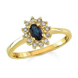 $1,399 Genuine 0.50 ct Diamond & Sapphire Ring 14K