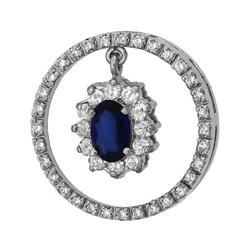 $1,890 Genuine 0.94ct Sapphire & Diamond Pendant 14K