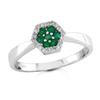 Image 1 : $1,399 Genuine 0.25 ct Diamond & Emerald Ring 14K