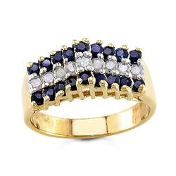 $3,999 Genuine 1.40 ct Diamond & Sapphire Ring 14K