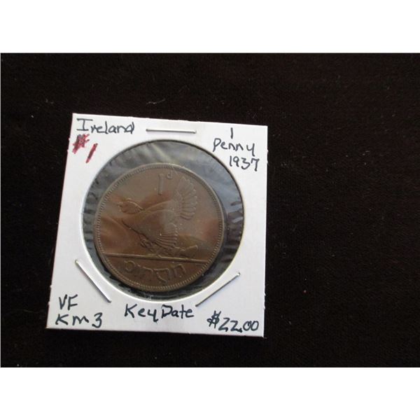 1937 KEY DATE IRELAND LARGE CENT