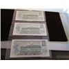 Image 2 : STOCK SHEET 1973 SEQUENTIAL SERIAL NUMBERS UNCIRCULATED LAST OF CANADA $1 BILLS